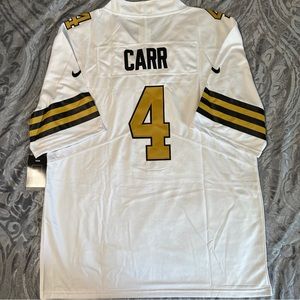 Derek Carr Jersey New Orleans Saints Large White #4 NFL